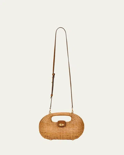 Cult Gaia Lydia Woven Rattan Crossbody Bag