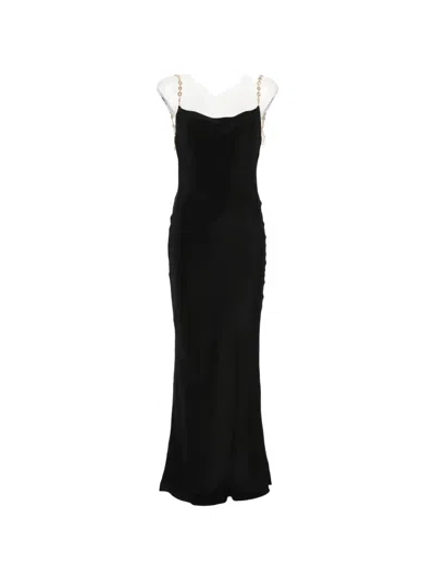 Cult Gaia Macelyn Chain-strap Cowl-neck Maxi Dress In Black