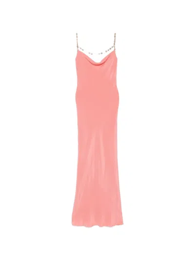 Cult Gaia Macelyn Chain-embellished Silk-satin Maxi Dress In Pink