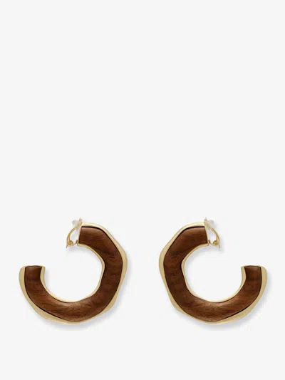 Cult Gaia Madeira Natural Wood Earrings In Brown