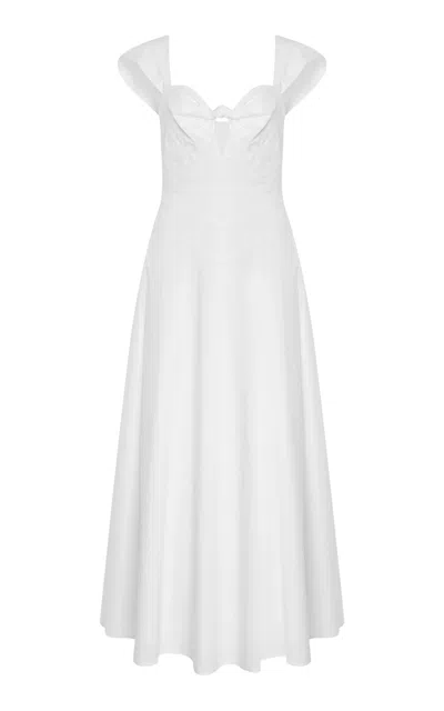 Cult Gaia Magnolia Cotton-blend Maxi Dress In White