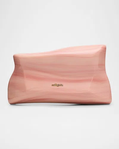 Cult Gaia Malaya Sculptural Marbled Acrylic Clutch Bag In Pink