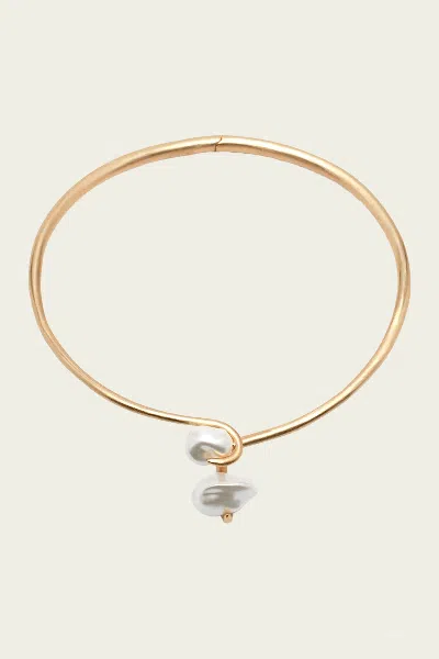 Cult Gaia Marais Choker In Brushed Brass