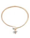 Cult Gaia Marais Imitation Pearl Structured Choker Necklace In Gold