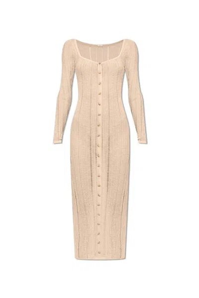 Cult Gaia Mariella Sweatheart Neck Midi Dress In Beige