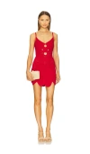 Cult Gaia Marlow Cutout Crocheted Cotton Mini Dress In Ghermez