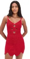Cult Gaia Marlow Cutout Crocheted Cotton Mini Dress In Ghermez