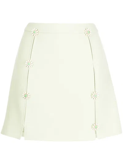 Cult Gaia Maro Floral-appliqué Skirt In Grün