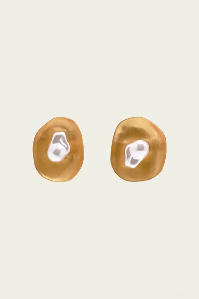 CULT GAIA MARZIA EARRINGS IN BRUSHED BRASS