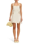 Cult Gaia Matisse Lace Accent Knit Halter Minidress