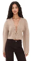 Cult Gaia Mayalu Cardigan Beach Melange In Brown
