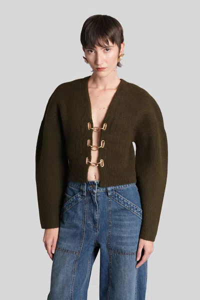 CULT GAIA MAYALU CARDIGAN IN GREEN ACRYLIC