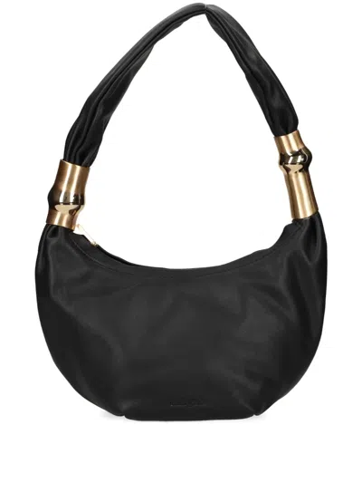 Cult Gaia Mealea Leather Shoulder Bag In Black
