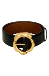 Cult Gaia Meerah Leather Belt In Black
