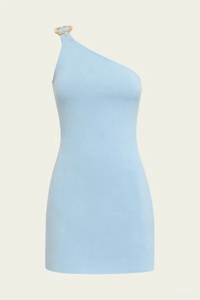 Cult Gaia Mendela Knit Mini Dress In Coastal In Blue