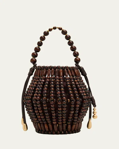 Cult Gaia Mercier Beaded Leather Tote Bag In Luwak Bauble Multi