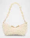 Cult Gaia Womens Ivory Mercier Embellished Mini Leather Shoulder Bag In Ivory