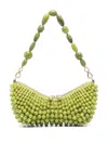 Cult Gaia Mercier Beaded Leather Shoulder Bag In Green