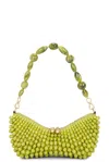 Cult Gaia Mercier Beaded Leather Shoulder Bag In Laurel