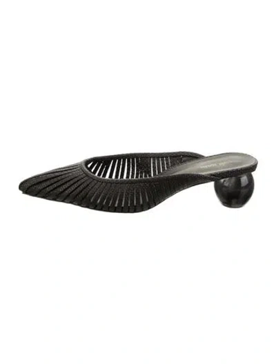 Pre-owned Cult Gaia Mesh Mules In Black