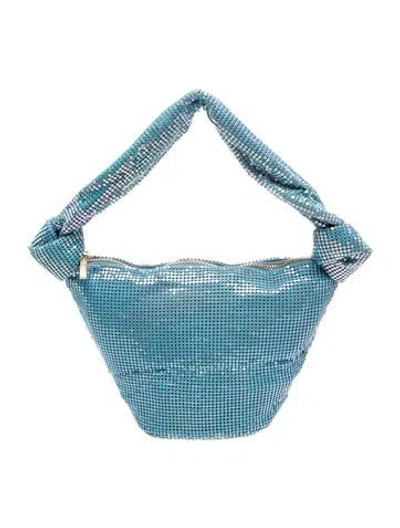 Pre-owned Cult Gaia Metal Evening Bag In Blue/metallic