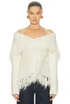 Cult Gaia Michelle Fringed Cardigan In White