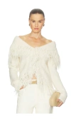 Cult Gaia Michelle Fringed Cardigan In White