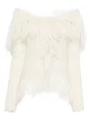 Cult Gaia Michelle Fringed Cardigan In Neutral