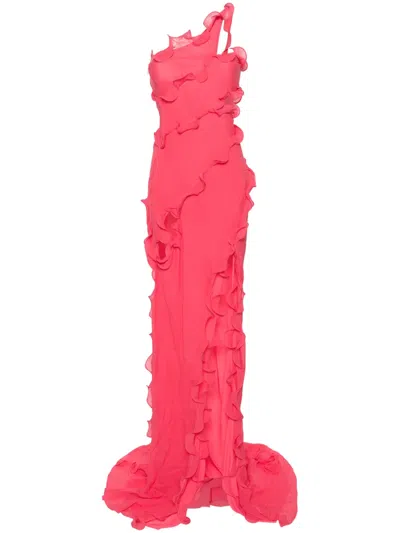 Cult Gaia Micola Ruffled Maxi Dress In Pink