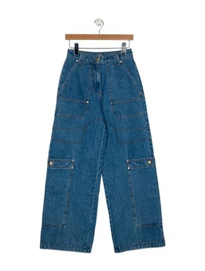 Pre-owned Cult Gaia Mid-rise Wide Leg Jeans W/ Tags In Blue