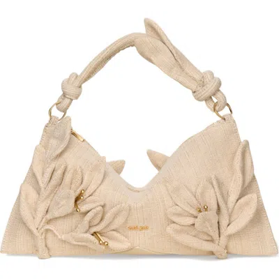 Cult Gaia Hera Mini Embellished Cotton-canvas Shoulder Bag In Beige