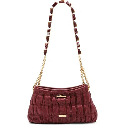 Cult Gaia Mini Kiraz Leather Clutch In Brown