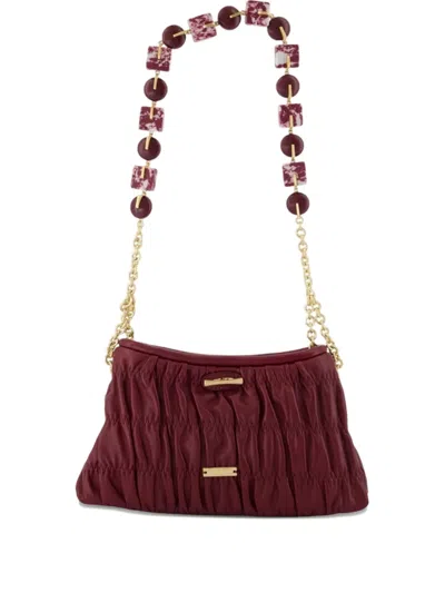 Cult Gaia Mini Kiraz Leather Shoulder Bag In Burgundy