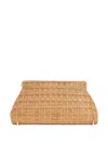 Cult Gaia Mini Lillia Woven Raffia Clutch In Braun