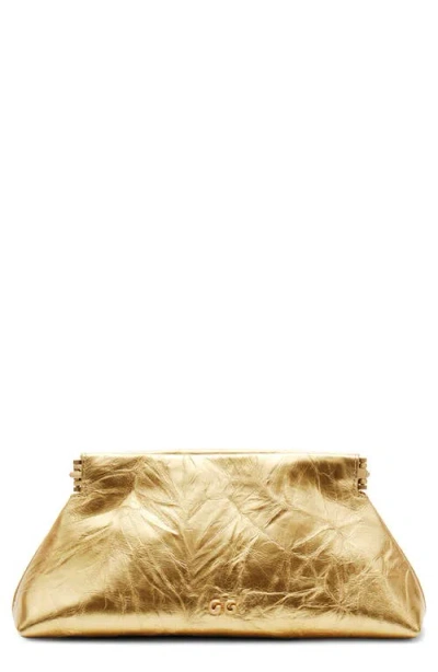 CULT GAIA CULT GAIA MINI LILLIA METALLIC LEATHER FRAME CLUTCH