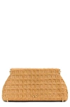Cult Gaia Mini Lillia Woven Raffia Clutch In Toasted Natural