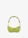 Cult Gaia Mercier Beaded Leather Shoulder Bag In Lima Green