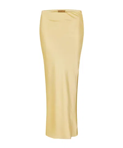 Cult Gaia Minimalist Longlength Dress In Nude