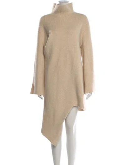 Pre-owned Cult Gaia Mock Neck Mini Dress In Neutral