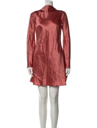 Pre-owned Cult Gaia Mock Neck Mini Dress In Pink