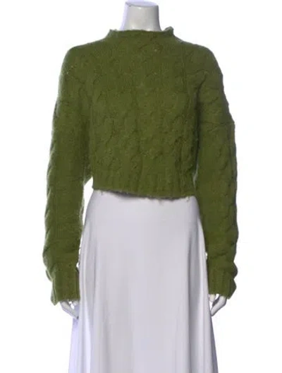 Pre-owned Cult Gaia Mock Neck Sweater In Green