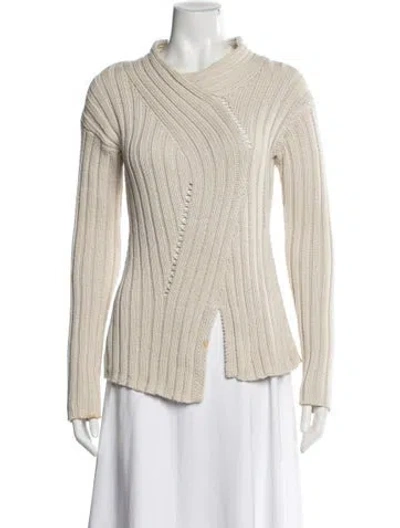 Pre-owned Cult Gaia Mock Neck Sweater In Neutral