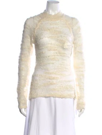 Pre-owned Cult Gaia Mock Neck Sweater In Neutral