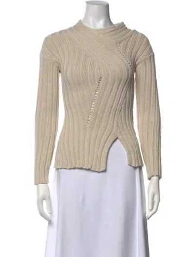 Pre-owned Cult Gaia Mock Neck Sweater In Neutrals