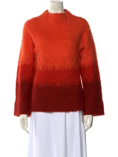 Pre-owned Cult Gaia Mock Neck Sweater In Orange