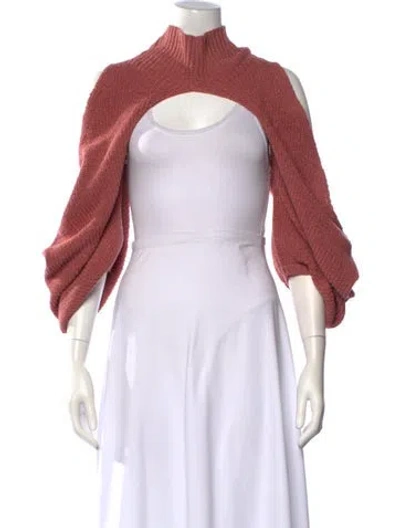 Pre-owned Cult Gaia Mock Neck Sweater In Pink