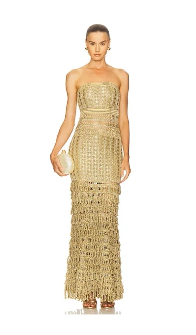 Cult Gaia Morgan Knit Dress In Gold