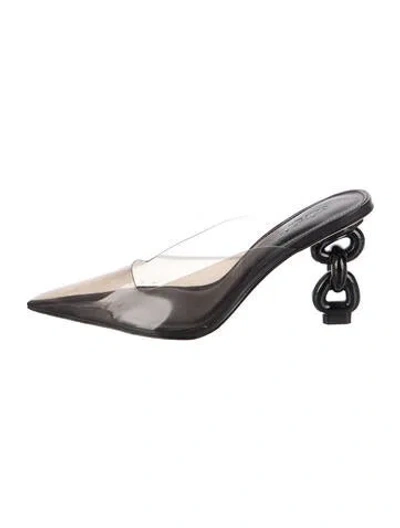 Pre-owned Cult Gaia Mules In Black/clear