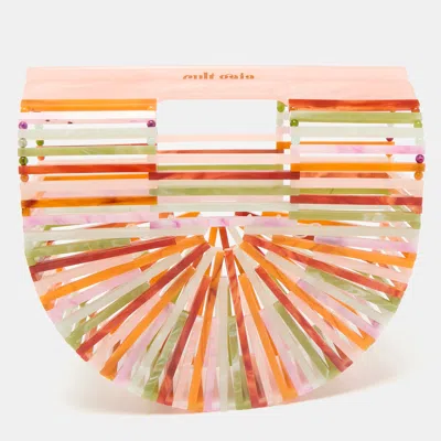 Pre-owned Cult Gaia Multicolor Acrylic Ark Clutch