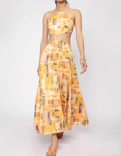 Cult Gaia Nadeesha Midi Dress In Summer Haze' In Yellow